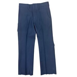 Vintage 80s Men's Medium Disco Slacks Navy Wide Leg Sears Kings Road 30" Inseam